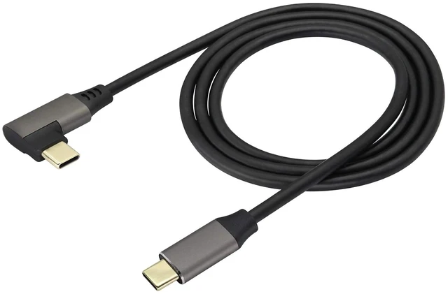 Main image of Right Angle Type C 3.1 Extension Cable 4K@60Hz 90 DegreeType C 3.1 USB Male to Male Connector Cable Supports Charging,Data,Audio,Video Cable,Compatible Samsung S10 S9 S9+ S8, MacBook(1M/3Ft)