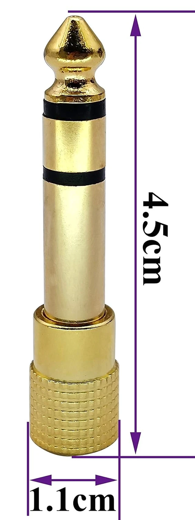 Alt view image 2 of 7 - 1/4 to 3.5mm Headphones Adapter, Gold-Plated 6.35mm (1/4 inch) Male to 3.5mm (1/8 inch) Female Stereo Audio Converter for Amplifiers, Guitar, Home Theater Devices, or Mixing Console(5 Pack)