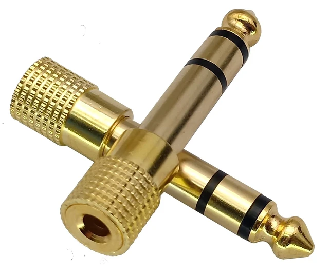 Alt view image 6 of 7 - 1/4 to 3.5mm Headphones Adapter, Gold-Plated 6.35mm (1/4 inch) Male to 3.5mm (1/8 inch) Female Stereo Audio Converter for Amplifiers, Guitar, Home Theater Devices, or Mixing Console(5 Pack)