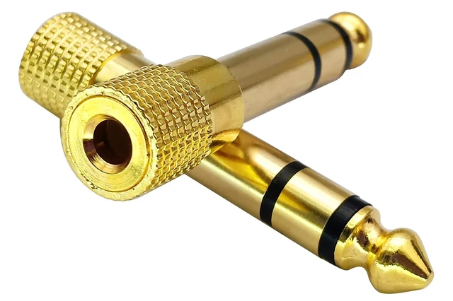 Alt view image 7 of 7 - 1/4 to 3.5mm Headphones Adapter, Gold-Plated 6.35mm (1/4 inch) Male to 3.5mm (1/8 inch) Female Stereo Audio Converter for Amplifiers, Guitar, Home Theater Devices, or Mixing Console(5 Pack)