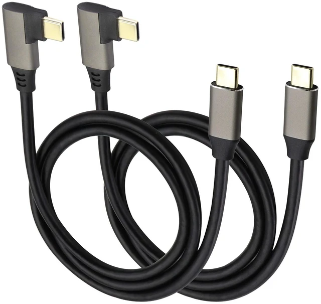 Alt view image 4 of 7 - 90 Degree USB C to USB C 3.1 Gen 2 Cable USB Right Angle 3.1 Type C Male to Male Extension Cable Fast Charging Compatible for Google Pixel 3XL,Samsung Galaxy Note 10 S20,MacBook(0.6M/2Pack)
