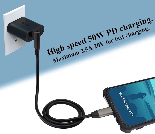 Alt view image 5 of 7 - 90 Degree USB C to USB C 3.1 Gen 2 Cable USB Right Angle 3.1 Type C Male to Male Extension Cable Fast Charging Compatible for Google Pixel 3XL,Samsung Galaxy Note 10 S20,MacBook(0.6M/2Pack)