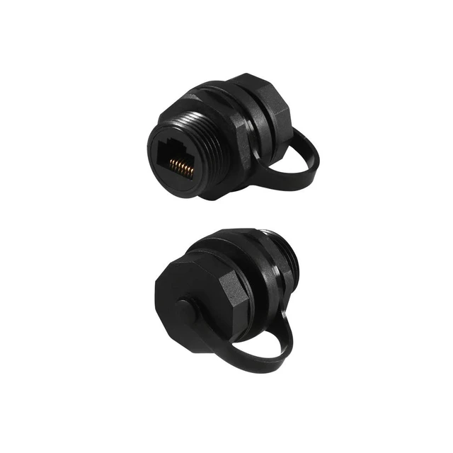 Alt view image 2 of 7 - 5PCS Ethernet LAN Cable Connector, CAT 6 RJ45 Shielded Industrial Panel Mount Bulkhead Feed Thru Coupler with Waterproof IP67 Dustproof Cap Outdoor Industrial Standard (5PCS, RJ45 Ethernet LAN)