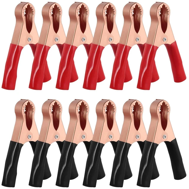 Main image of 12 Pcs Metal Alligator Clips 50A Insulated Alligator Clips Heavy Duty Alligator Clamps Terminal Test Clamps Battery Insulated Test Clips for Electrical Testing & Automotive