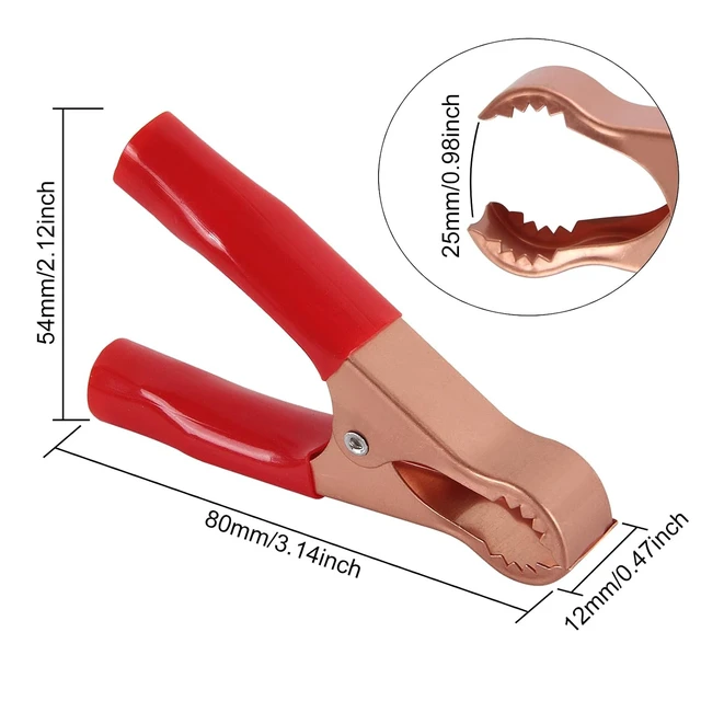 Alt view image 2 of 6 - 12 Pcs Metal Alligator Clips 50A Insulated Alligator Clips Heavy Duty Alligator Clamps Terminal Test Clamps Battery Insulated Test Clips for Electrical Testing & Automotive