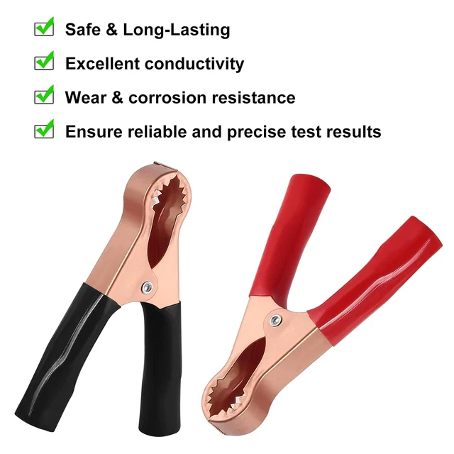Alt view image 4 of 6 - 12 Pcs Metal Alligator Clips 50A Insulated Alligator Clips Heavy Duty Alligator Clamps Terminal Test Clamps Battery Insulated Test Clips for Electrical Testing & Automotive