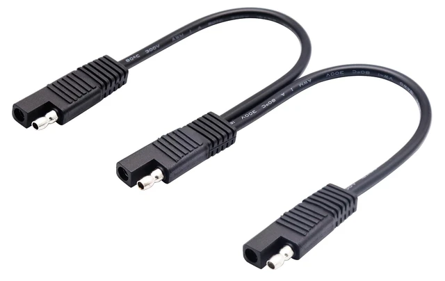 Alt view image 5 of 7 - SAE Y Splitter Extension Cable SAE 1 to 2 SAE DC Power Automotive Extension Cable 2 Pin Quick Connect Disconnect Plug SAE Connector 18AwG Wire for Solar Panel Charging(26 cm-Black)