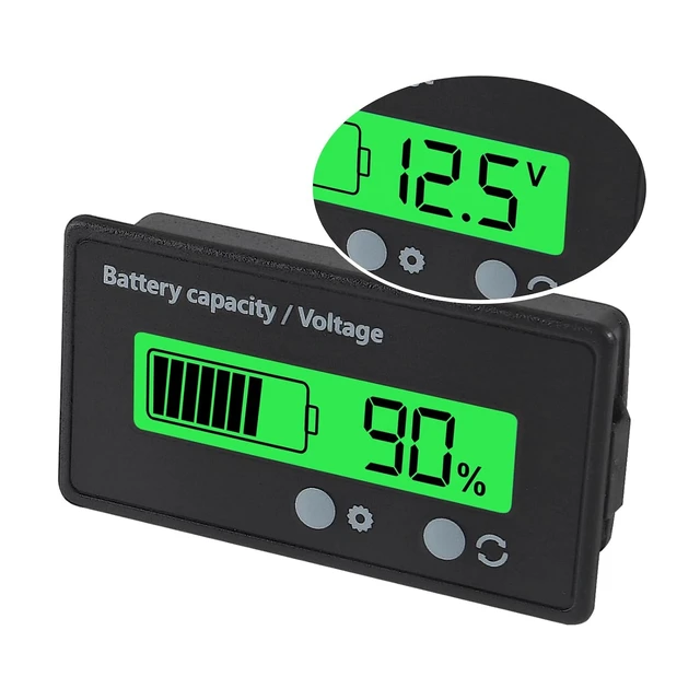 Alt view image 3 of 7 - 2PCS DC 12V 24V 36V 48V 72V Battery Capacity Voltage Meter with Alarm Battery Capacity Voltage Indicator Battery Gauge Monitors Lithium ion Battery Indicator for Most Cars