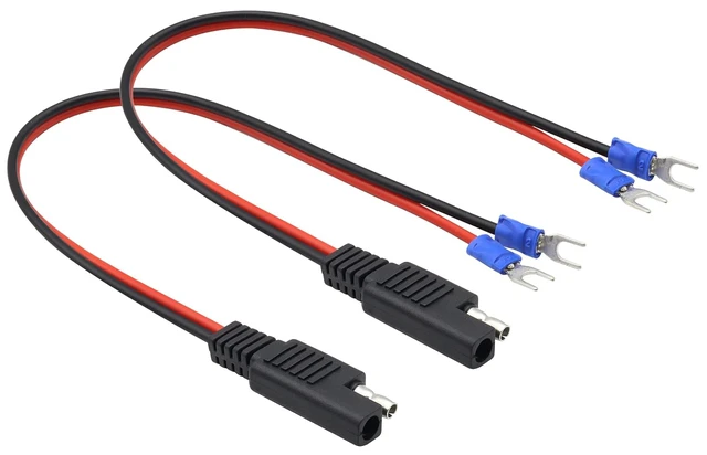Main image of (2Pack SAE to Fork Ring Terminals Plug Cable U Type Terminal to SAE Power Automotive Solar Panel Charging Cable18AWG 2 Pin Quick Connect/Disconnect Jack SAE Connector(30cm/U Ring)