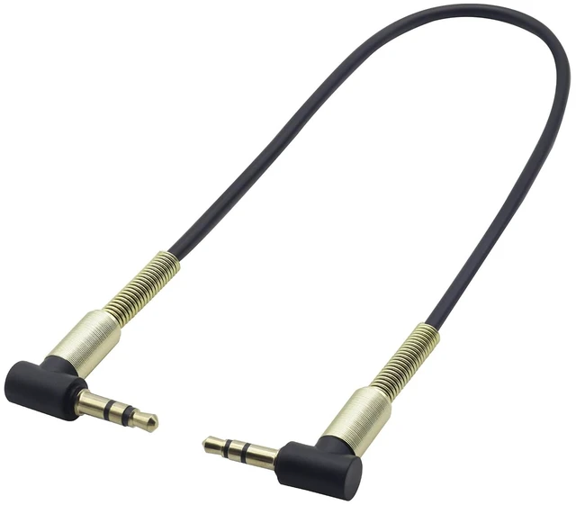 Alt view image 4 of 7 - 90 Degree 3.5mm 3-Pole TRS Male Audio Aux Cable,Double Right Angle Gilding Spring Protection Ring 1/8 Stereo Cable,for laptops,Mobile Phones,Headphones & 3.5mm Interfaces Devices(2Pack/0.3M)