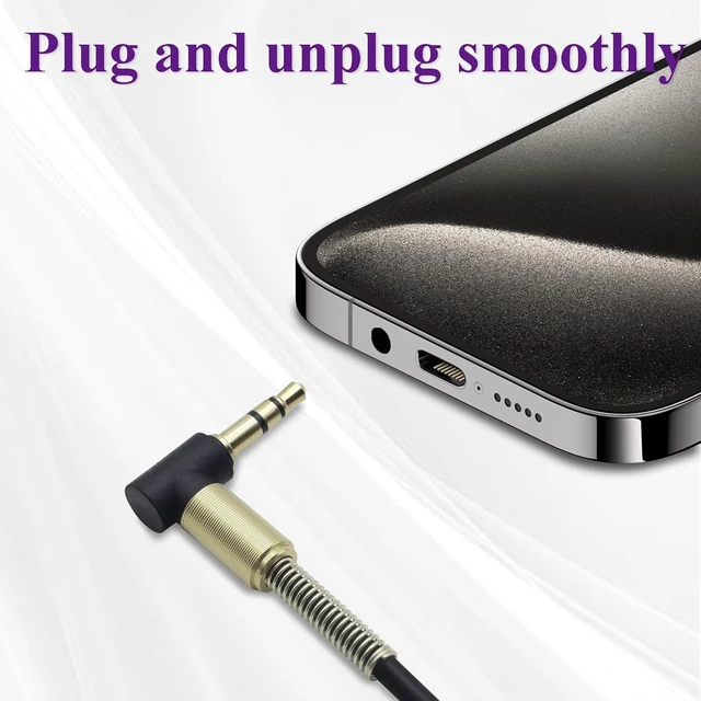 Alt view image 5 of 7 - 90 Degree 3.5mm 3-Pole TRS Male Audio Aux Cable,Double Right Angle Gilding Spring Protection Ring 1/8 Stereo Cable,for laptops,Mobile Phones,Headphones & 3.5mm Interfaces Devices(2Pack/0.3M)