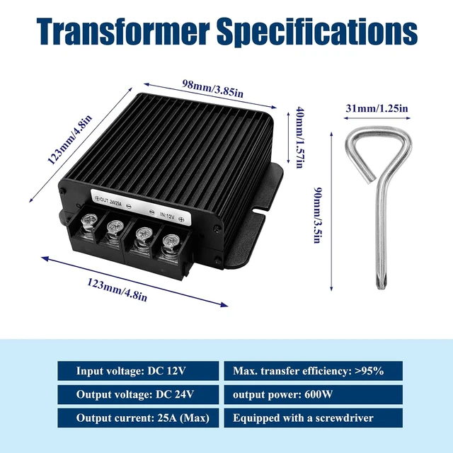 Alt view image 7 of 7 - 600W DC-DC 24V 25A Buck Converter 12V Step Down to 24V Converter