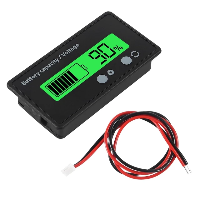 Alt view image 6 of 7 - 2PCS DC 12V 24V 36V 48V 72V Battery Capacity Voltage Meter with Alarm Battery Capacity Voltage Indicator Battery Gauge Monitors Lithium ion Battery Indicator for Most Cars