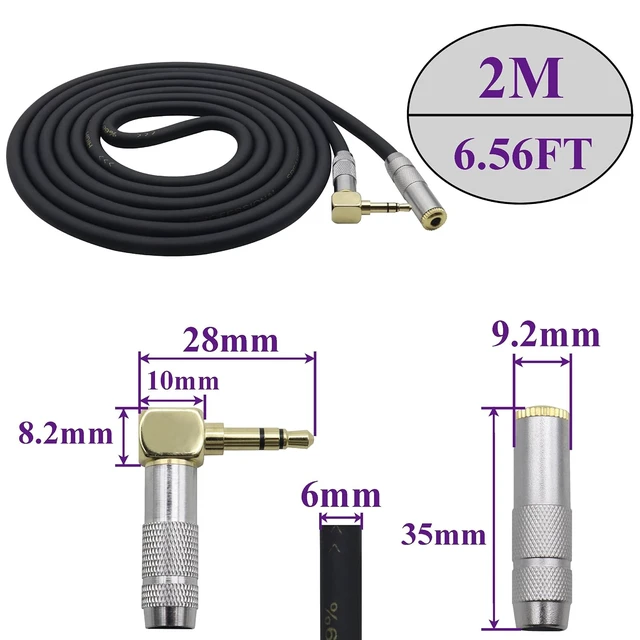 Alt view image 2 of 7 - (2M/6Ft)Right Angle TRS 3Pole 1/8 Stereo Aux Cord 90 Degree 3.5mm Male to Female Auxiliary Extension Double-Shielded Cable for Car Stereo,Home Stereo,Tablet,PC,CD,Headphone,Headset(Silver-M/F)