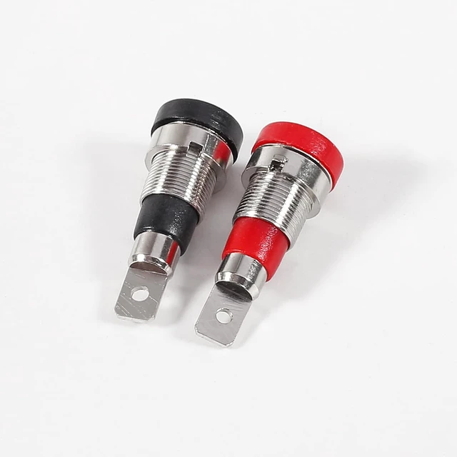 Alt view image 2 of 6 - 10Pcs Black and Red 4mm Banana Jack Socket Female Adapter Panel Mount Binding Post for 4mm Banana Plug Connectors5Black +5 Red