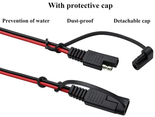 Alt view image 4 of 7 - SAE Extension Cable 16 AWG SAE to SAE Wire Harness DC Power Automotive Extension Cord Quick Connect/Disconnect Snap Action Cable for Motorcycle CarsCamp Trailer Solar Panels(2.4m/7.8ft)