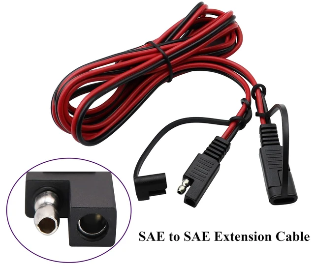 Alt view image 3 of 7 - SAE Extension Cable 16 AWG SAE to SAE Wire Harness DC Power Automotive Extension Cord Quick Connect/Disconnect Snap Action Cable for Motorcycle CarsCamp Trailer Solar Panels(2.4m/7.8ft)