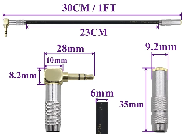 Alt view image 2 of 7 - (0.3M/1Ft Right Angle 3.5mm TRS Headphone Extension Cable 90 Degree 3.5mm 1/8 3Pole Male to Female 1/8 Aux Audio Cord for Phones,Headphones,Speakers,Tablets,PCs,MP3 Players&More.(Silver-M/F)