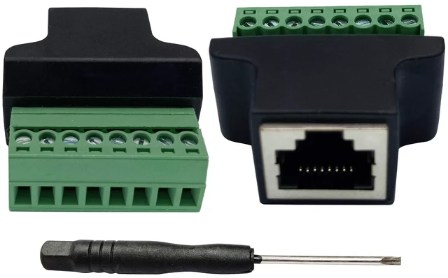 Main image of RJ45 Screw Terminal RJ45 8P 8C Female to 8Pin Female Bolt Screw Type terminals Ethernet Net Network Plug for AV CCTV UTP DVR Cat5 Cat6 Cat7 Coupler(2 Pack/Female)