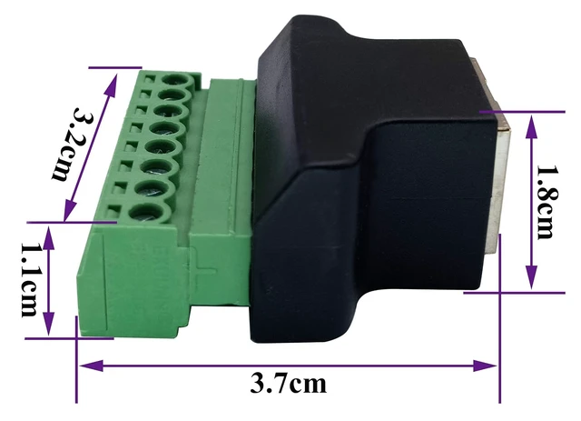 Alt view image 2 of 7 - RJ45 Screw Terminal RJ45 8P 8C Female to 8Pin Female Bolt Screw Type terminals Ethernet Net Network Plug for AV CCTV UTP DVR Cat5 Cat6 Cat7 Coupler(2 Pack/Female)