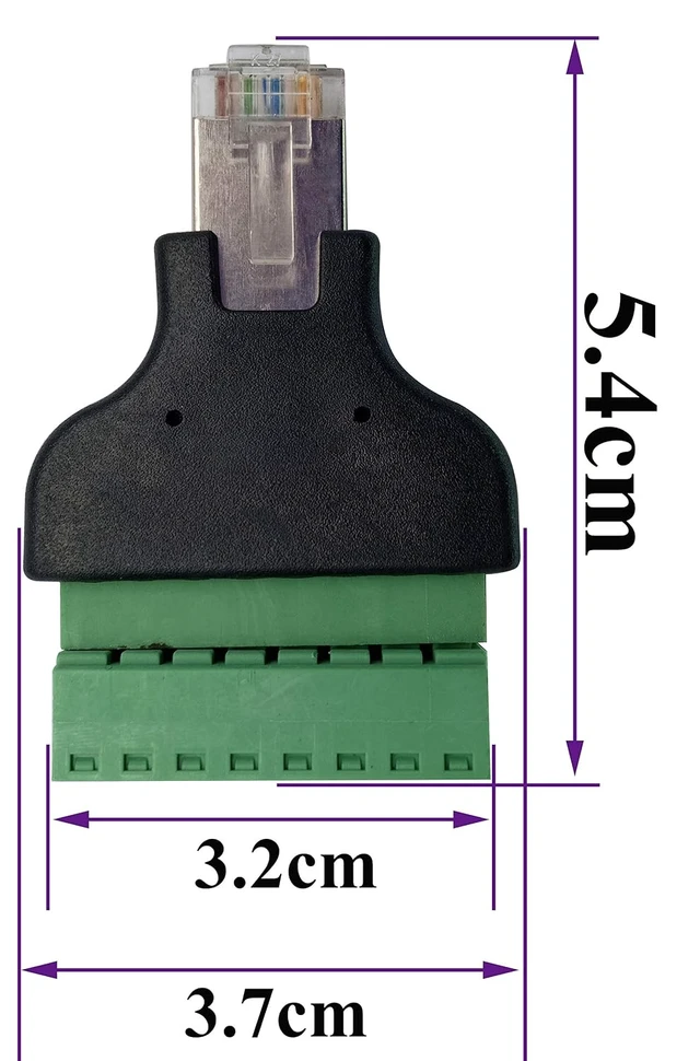 Alt view image 2 of 7 - RJ45 Screw Terminal RJ45 8P 8C Male to 8Pin Female Bolt Screw Type terminals Ethernet Net Network Plug for AV CCTV UTP DVR Cat5 Cat6 Cat7 Coupler(2 Pack/Male)