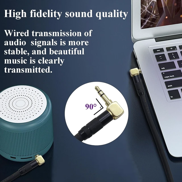 Alt view image 6 of 7 - (1M/3Ft 3.5mm Angle Male Audio Cable 90 Degree Right Angle Gold-Plated TRS 1/8" to 1/8" Stereo Jack Plug AUX Connector Extension Cord for Car Stereo,Home Stereo,PC,Headphone(Black-M/2Bend)