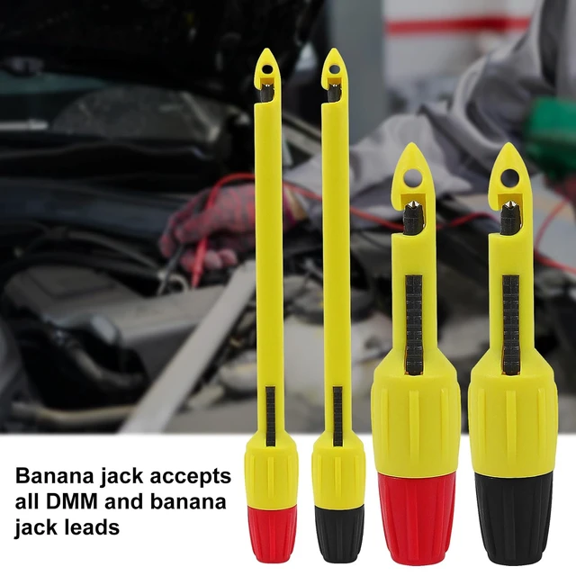 Alt view image 6 of 7 - 4pcs Wire Piercing Probe Kit,Insulation Piercing Clip Tool for Multimeter Voltage Voltmeter Thermometer Testing (2mm Plug Long, 4mm Plug Short)