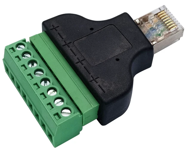 Alt view image 6 of 7 - RJ45 Screw Terminal RJ45 8P 8C Male to 8Pin Female Bolt Screw Type terminals Ethernet Net Network Plug for AV CCTV UTP DVR Cat5 Cat6 Cat7 Coupler(2 Pack/Male)