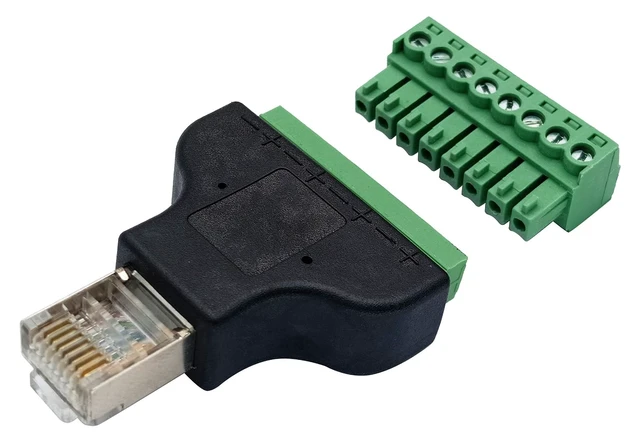 Alt view image 4 of 7 - RJ45 Screw Terminal RJ45 8P 8C Male to 8Pin Female Bolt Screw Type terminals Ethernet Net Network Plug for AV CCTV UTP DVR Cat5 Cat6 Cat7 Coupler(2 Pack/Male)