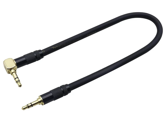 Alt view image 3 of 7 - (0.3M/1Ft 1/8" 3.5mm TRS Jack Extension Audio Cable,90 Degree Angle 3.5mm 3Pole Stereo Plug Male Extender Headphone AUX Cord for Laptops,Car Stereos,Home Theater Systems,Amplifiers(Black-M)