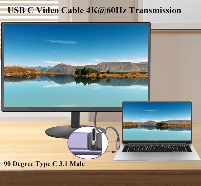 Alt view image 7 of 7 - 2Pack Up&Down Angle USB C 3.1 Gen 2 Cable 90 Degree USB 3.1 Type C Male to Male Extension Cable Fast Charging Compatible for Google Pixel 4 3 XL,Samsung Galaxy Note 10 S20,MacBook(0.6M-M/M)