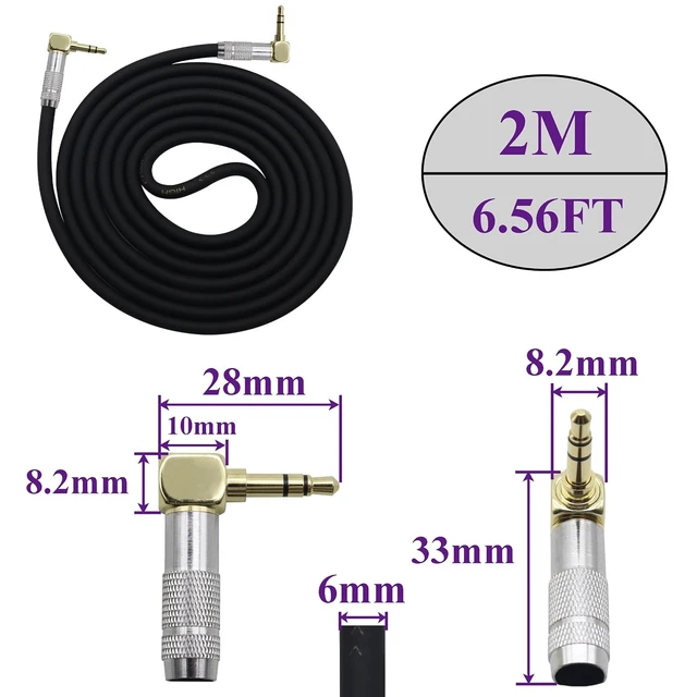 Alt view image 2 of 7 - (2M/6Ft Right Angle TRS Male Plug 3 Pole 90 Degree 3.5mm Audio Cable 1/8 Headphone Extension Cable for Smartphones,Tablet,PC,CD,MP3,MP4,Headphone,Headset & 3.5mm Audio Devices(Silver-M/2Bend)