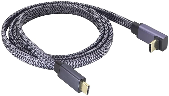 Main image of Up&Down Angle Type C 3.1 USB Flat Short Cable,90 Degree 10Gbps Tpye C USB 3.1 Gen2 Male to Male Charging,Data,Audio,Video Extender Cord for Tablet, Phone and More Type-C Devices(1M-M/M)