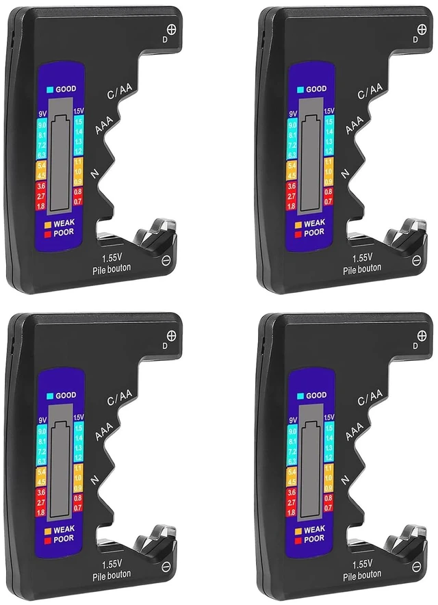 Main image of 4PACK BT-886 Battery Tester Checker BatteryTester for Battery C D 9V AA AAA 1.5V -Black