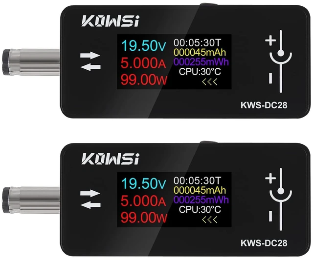 Main image of 2PCS 0.96 Inch TFT HD Digital Display DC 5.5 * 2.5 Interface Tester Voltage Ammeter Power Meter 4~30V 0~12AKWS-DC28