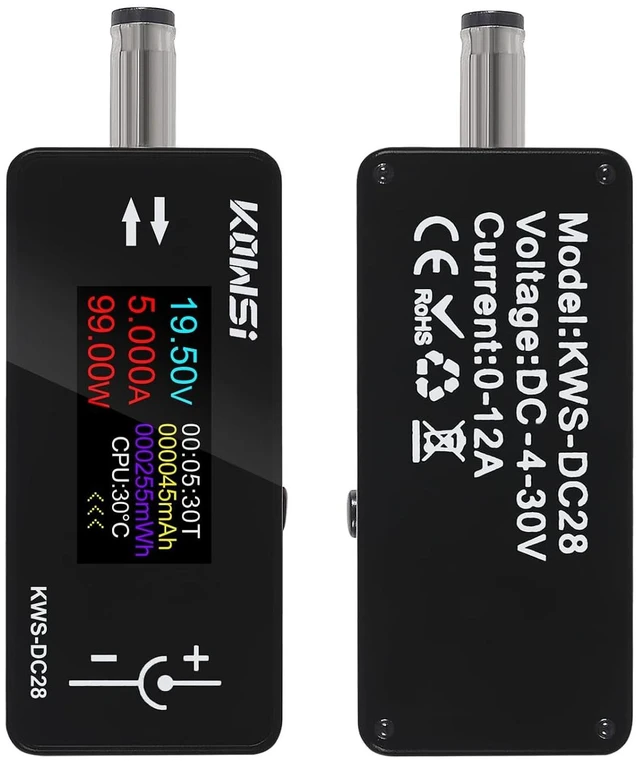 Alt view image 3 of 6 - 1PCS DC Voltage Tester DC Power Meter Power Tester with 0.96in TFT Display 4-30V 0-12A Two-Way Measurement Voltage Current Digital TesterKWS-DC28