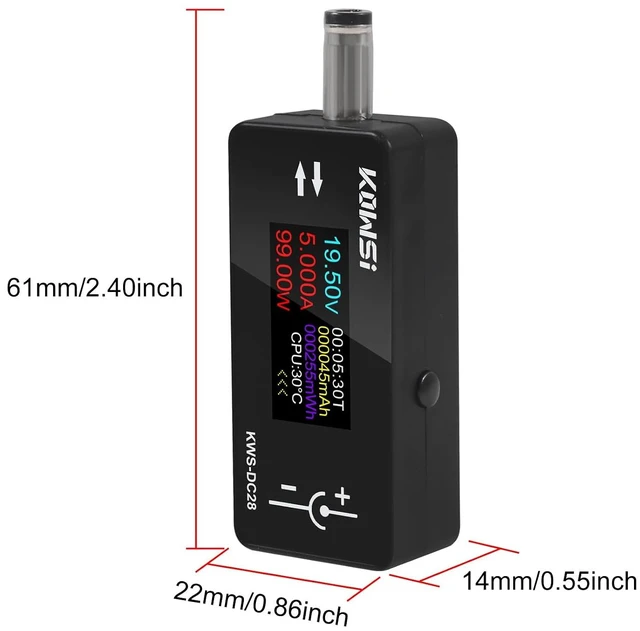 Alt view image 4 of 6 - 1PCS DC Voltage Tester DC Power Meter Power Tester with 0.96in TFT Display 4-30V 0-12A Two-Way Measurement Voltage Current Digital TesterKWS-DC28