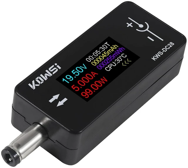 Main image of 1PCS DC Voltage Tester DC Power Meter Power Tester with 0.96in TFT Display 4-30V 0-12A Two-Way Measurement Voltage Current Digital TesterKWS-DC28