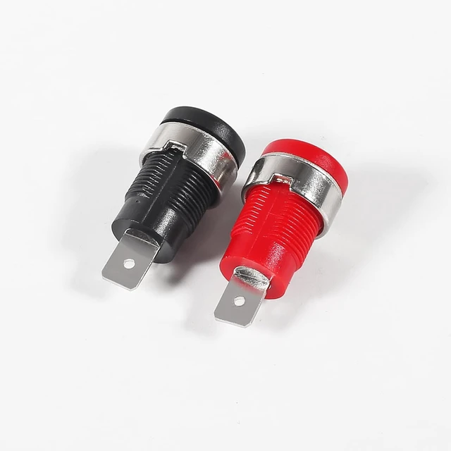 Alt view image 3 of 7 - 10PCS 4mm Banana Jack Female Panel Mount Banana Socket Binding Post Adapter for 4mm Banana Plug Connectors5 Black+5Red