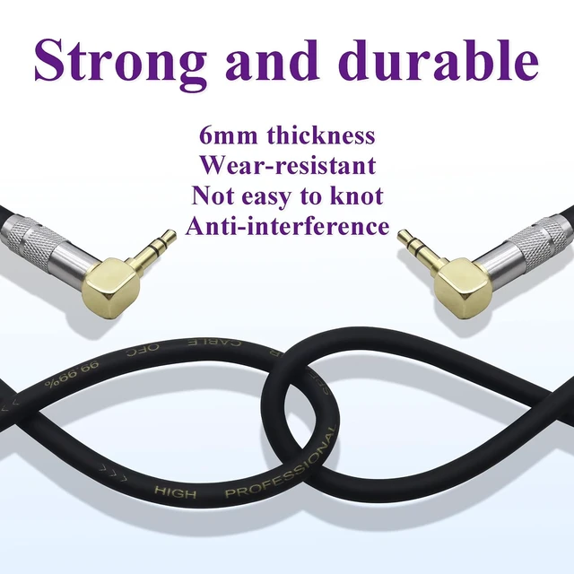 Alt view image 5 of 7 - (2M/6Ft Right Angle TRS Male Plug 3 Pole 90 Degree 3.5mm Audio Cable 1/8 Headphone Extension Cable for Smartphones,Tablet,PC,CD,MP3,MP4,Headphone,Headset & 3.5mm Audio Devices(Silver-M/2Bend)
