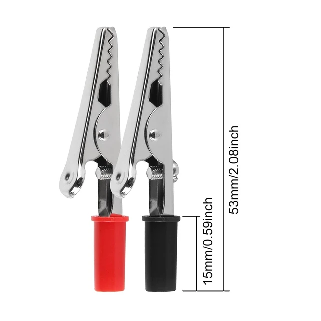Alt view image 2 of 6 - 50PCS Small Alligator Clips Electrical Test Clamps with Plastic Hands Red and Black (25 Red, 25 Black)