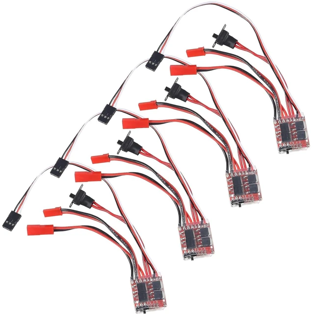 Main image of 4 PCS Mini RC 20A Brushed ESC Motor Speed RC ESC 2KHz Forward Reverse Brush Brake RC 2S for Controller Boat RC Car Tank