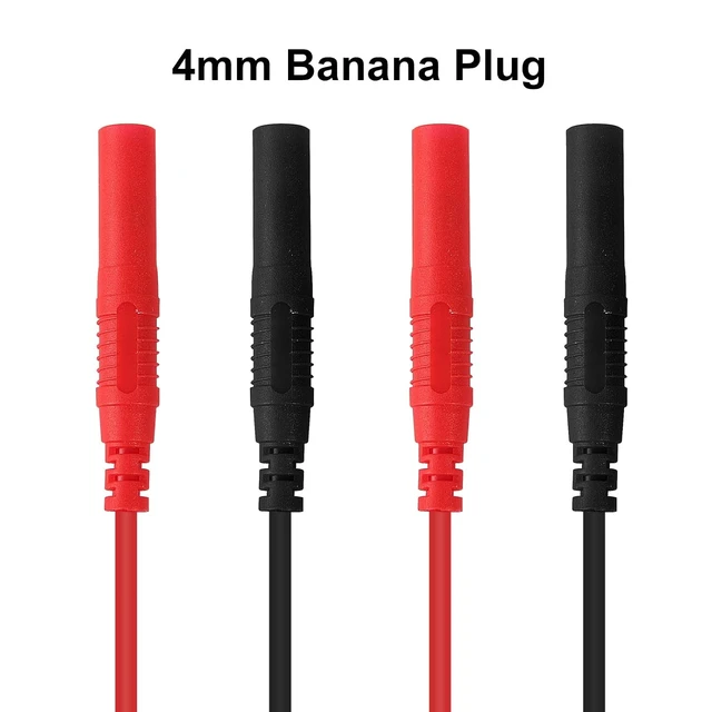 Alt view image 4 of 7 - 8PCS Meter Test Lead Extension Male to Female Connector 4mm Banana Plug to Jack Heavy Duty Silicone Wires Multimeter Leads Probes