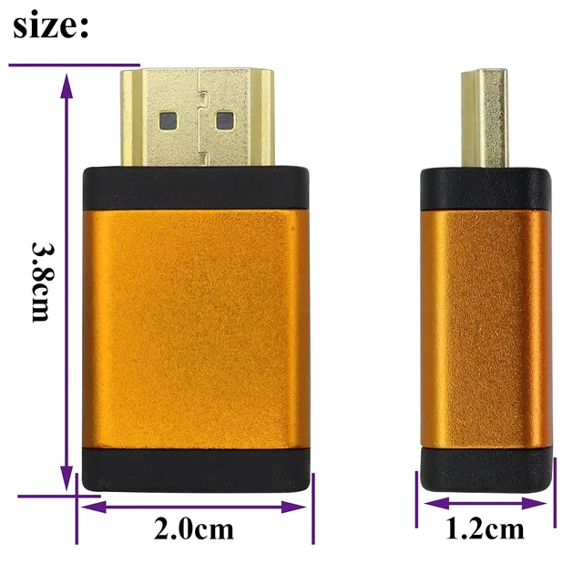 Alt view image 2 of 7 - HDMI Adapter 4K HDMI Male to Female Connector Support 3D&4K&60hz 1080P Aluminum Alloy HDMI Extender for HDTV,PC,Computer,Monitor,Laptop,Projector,AV Receiver,DVD Player(2Pack/Orange)