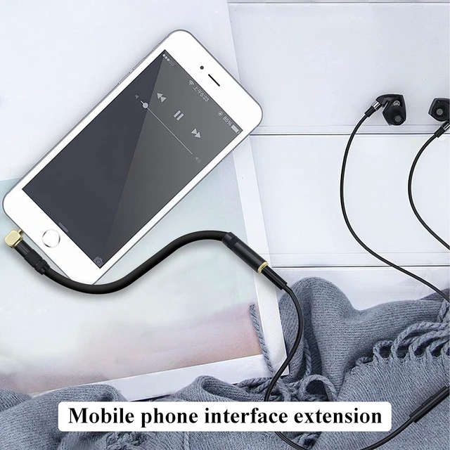 Alt view image 5 of 7 - (0.3M/1Ft 90 Degree TRS 3.5mm Headphone Extension Cable Right Angle 3 Pole 3.5mm 1/8 Male to Female 1/8" Aux Audio Cord for Phones,Headphones,Speakers,Tablets,PC,MP3 Players&More(Black-M/F)