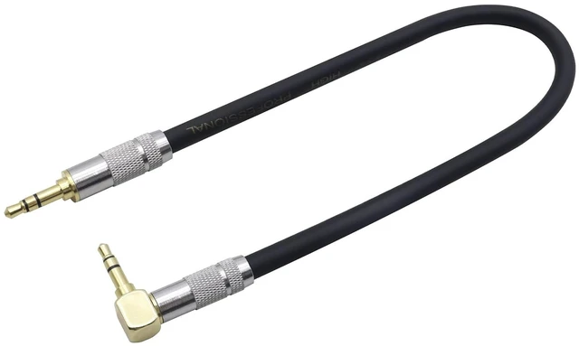 Main image of (0.3M/1Ft 90 Degree TRS Stereo Audio Beats Auxiliary Cable Extender Headphone 3.5mm Male Extension Lead Cable 1/8 TRS 3.5mm Aux Cord for Car,TV, PC, Smartphones,Double Shielded(Silver-M)