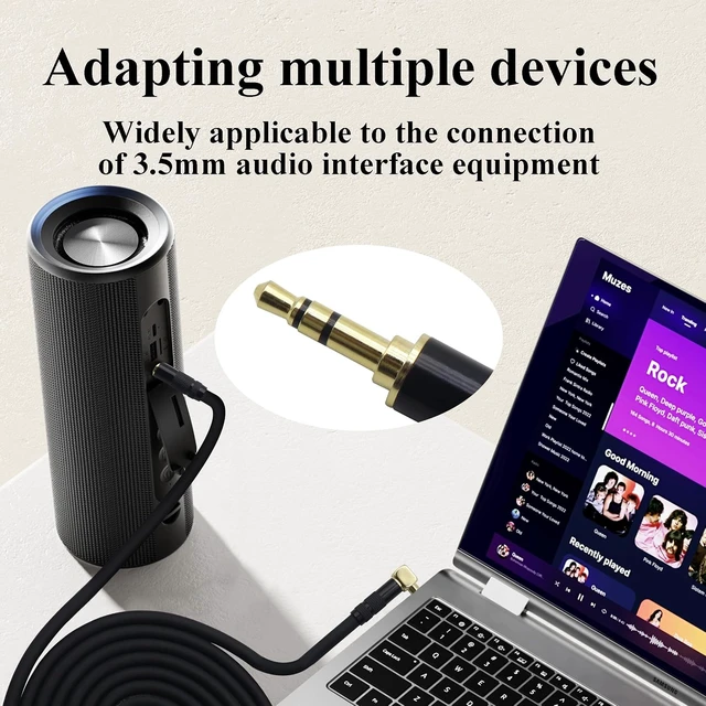 Alt view image 6 of 7 - (2M/6Ft 90 Degree Headphone TRS 3.5mm 1/8" Extension Audio Cable,Right Angle 3.5mm Stereo Plug Male to 3Pole 1/8 Extender AUX Cord for PC,Car Stereos,Home Theater Systems,Amplifiers(Black-M)