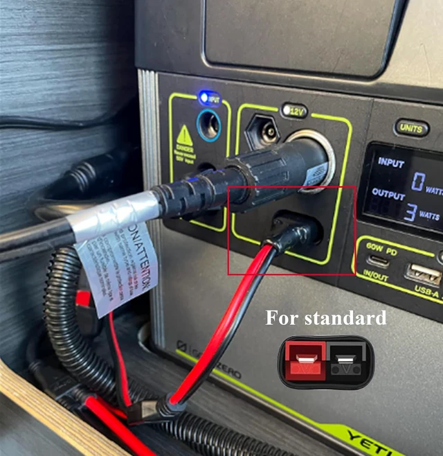 Alt view image 6 of 7 - 14AWG Anderson Y Splitter Cable, Anderson 1 to 2 Anderson Connector Solar Charging Extension Cable,Anderson Connector for Portable Power Station Solar Generator Solar Panel(36cm/1to2)