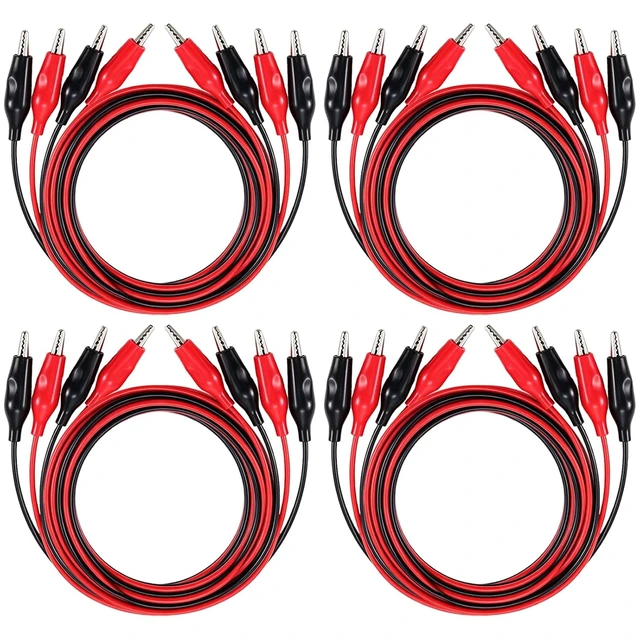 Main image of 16PCS Alligator Clips Electrical 40 Inches,Double-Ended Jumper Wires with Alligator Clips for Electrical Testing, Circuit Connection, Electronic Experiments