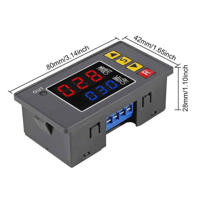 Alt view image 7 of 7 - Automotive Digital Timer Relay Board DC 12V 20A 1500W Module with Dual Display, Timing Relay Switch ON-Off Control Support Cycle of Time Delay for Car Vehicle (DC 12V)